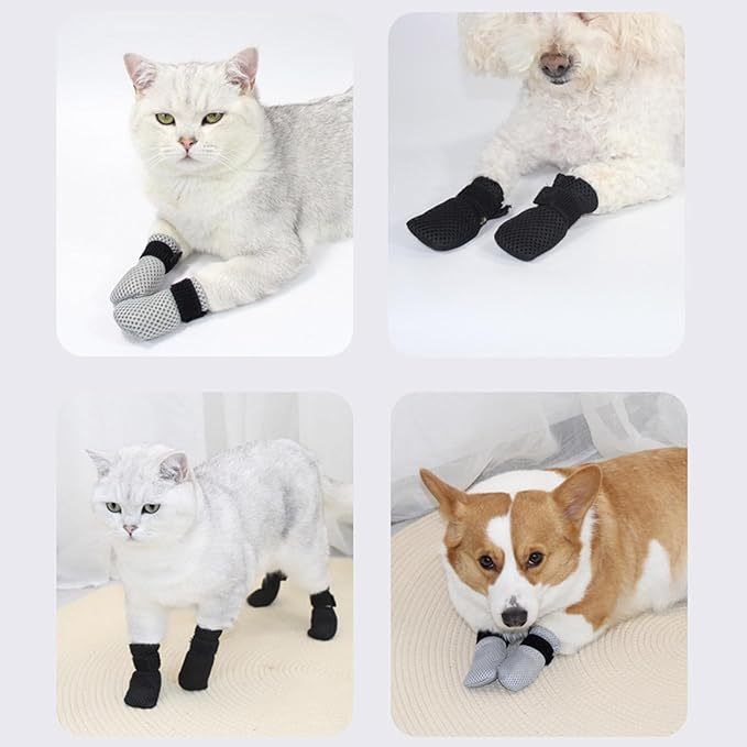 4PCS Dog Foot Cover Indoor Injuryproof Pet Antislip Dog Shoes Cats Protectors Muffs Grooming Supplies Slip Pet Protectors