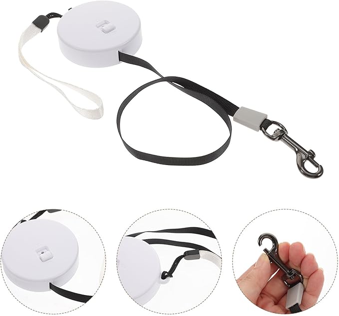 Garneck Retractable Dog Leash 3 Meter Length Adjustable Rope Leash for Small and Large Dogs Outdoor Walking Pet Supplies White Round Handle Random Color