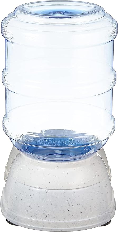 Amazon Basics Gravity Pet Water Dispenser for Cat,Dog,1 Gallon Capacity,Small,Gray,(Pack of 4)
