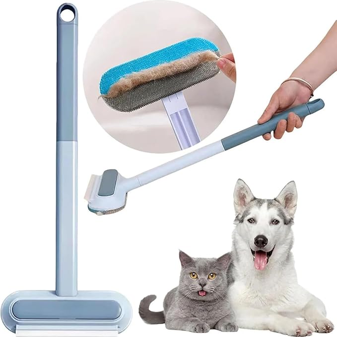 3-in-1 Pet Hair Remover, Multifunctional Hair Removal Brush, Multifunctional Pet HairRemover with Long Handle, Window Screen Cleaning Brush, for Carpets, Couches, Beds, Car Seats (1Pcs)