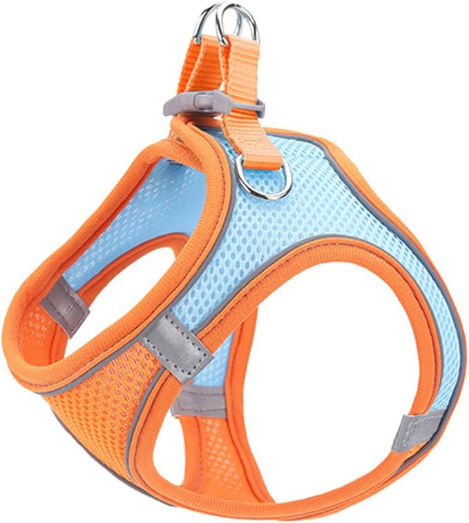 Toyvian Dog Vest Leash and Cat Harness Reflective Breathable Mesh Step-in Vest Harness M Size for Walking Puppies and Cats Outdoor Pet Supply