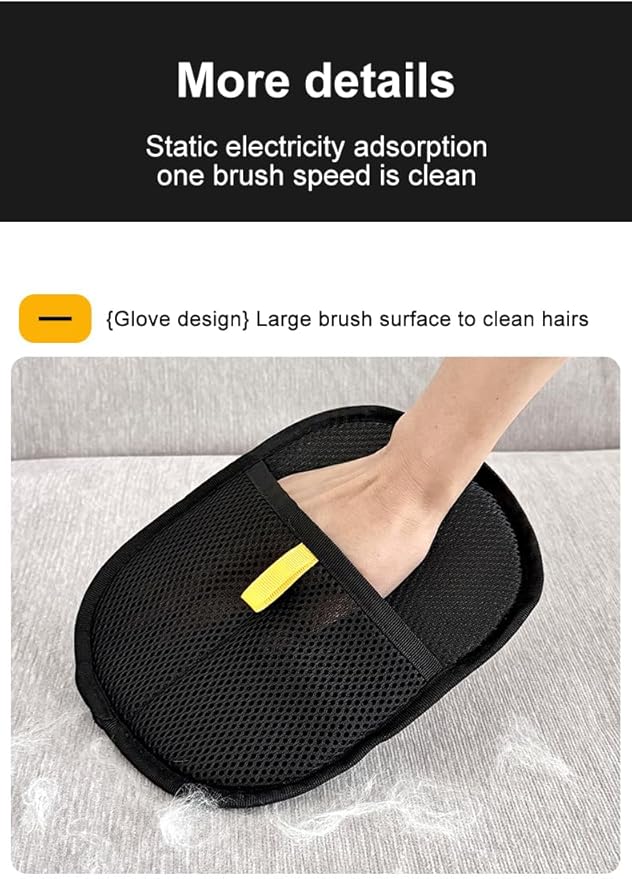 AllNOneStop Pet Hair Removal Glove for Cats &Dogs - Gentle Deshedding Grooming Mitt, Reusable Hair Remover for Furniture and Clothes
