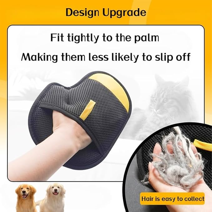2Pcs Pet Hair Removal Glove for Cats & Dogs, 2025 Newly Upgraded Electrostatic Pet Hair Gloves, Reusable Pet Hair Remover Tool for Couch, Clothing, Car Seat,Carpet