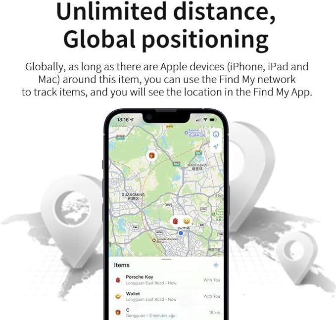 Find My Tag,Item Finder for Keys, Car, Wallet, Luggage, Bag, Pets and More, Works with Apple Find My App (iOS only), GPS Tracker for Kids (Pink)