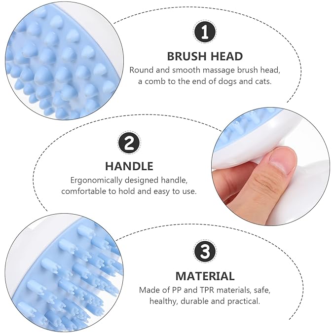GALPADA Cat Massage Brush Multi-Use Grooming Comb Plastic PET Grooming Brush for Dogs and Cats Effective PET Hair Cleaner and Bathing Tool