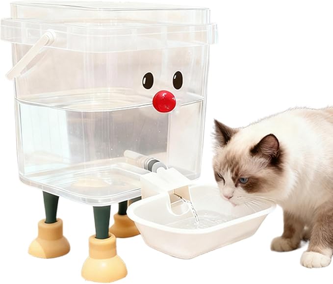 Automatic Fountain Water Dispenser, Large Capacity PP Bowl, Smile Face Flowing System, Pet Hydration, Thirst Quenching, Daily Feeding, Liquid Supply
