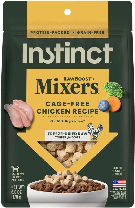 Instinct RawBoost Mixers, Freeze Dried Dog Food Topper, Grain-Free - Cage Free Chicken, 6 oz. Bag