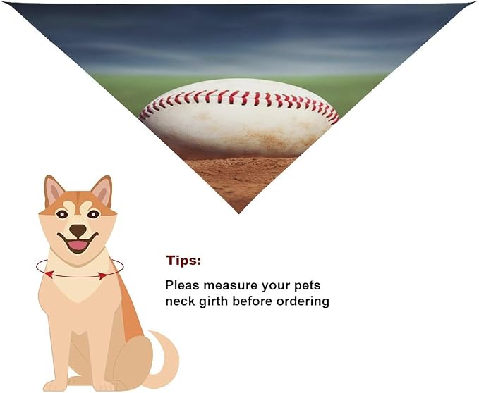 Dog Bandana Spring Pet Scarf Adjustable Triangle Baseball Printing Dog Bib Washable Polyester Puppy Bandana for Small Medium Large Dogs Cat Birthday Party Supplies