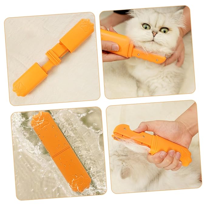 Pet Comb Set for Dogs and Cats Grooming Comb Pet Hair Brush Pet Deshedding and Dematting Tool Small Dog Grooming Pet Hair Brush Orange