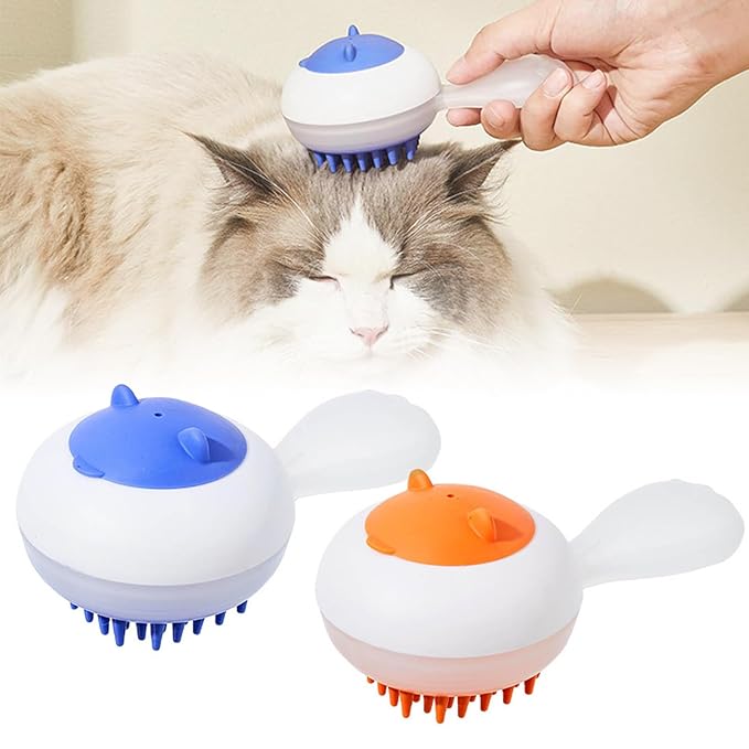 Pet Comb Bath Brush, Ergonomic Pet Bath Massage Brush for Cat Dog, Grooming Shampoo Brush Dual Use Of Dry/Wet Hair Removal Brushes, Shower Wash Brushes for Long & Short Hair Pets (2 pcs)