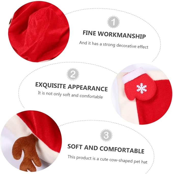 Happyyami Christmas Pet Cloak with Hooded Fleece Lining XL Dog Costume Warm Holiday Dog Clothes for Cold Weather Pet Supplies