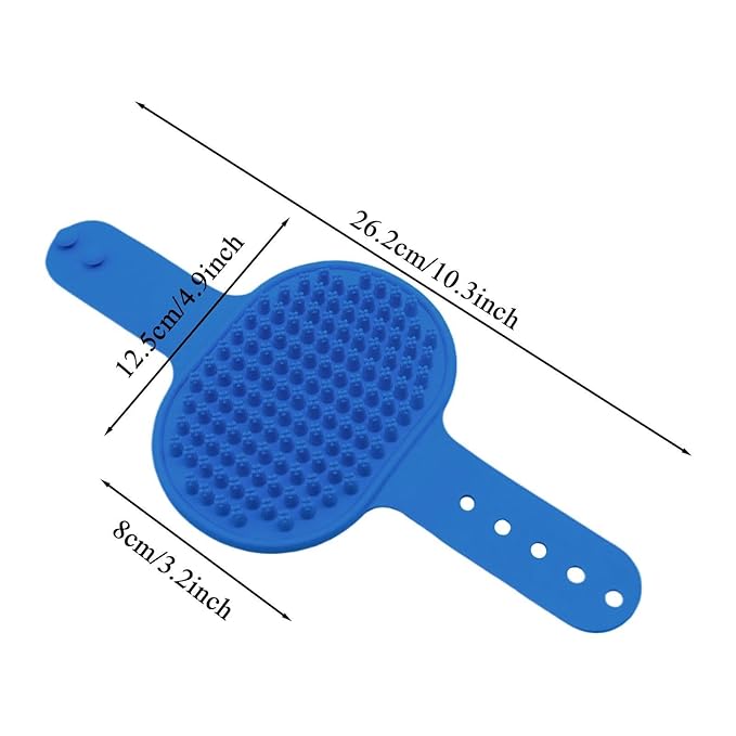 Pet Shampoo Bath Brush - | Soft Rubber Grooming Gloves for Deshedding and Soothing Massage | Adjustable Handle Pet Washing Brush Fõr Cats and Dogs | Professional Bathing Supplies for Long Short Hair