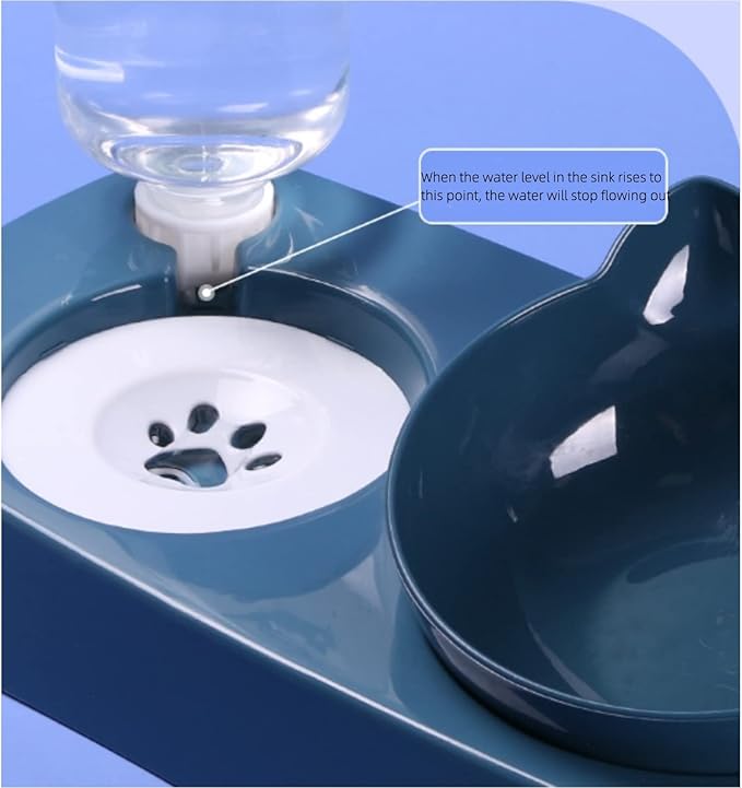 Cat Bowl, Automatic Drinking Water, Anti Slip Pad Design for Anti Tipping Water and Food, Suitable for Cats/Dogs, Blue/Green/Pink, 11.02 * 11.81 * 6.49 Inches. (Pink)