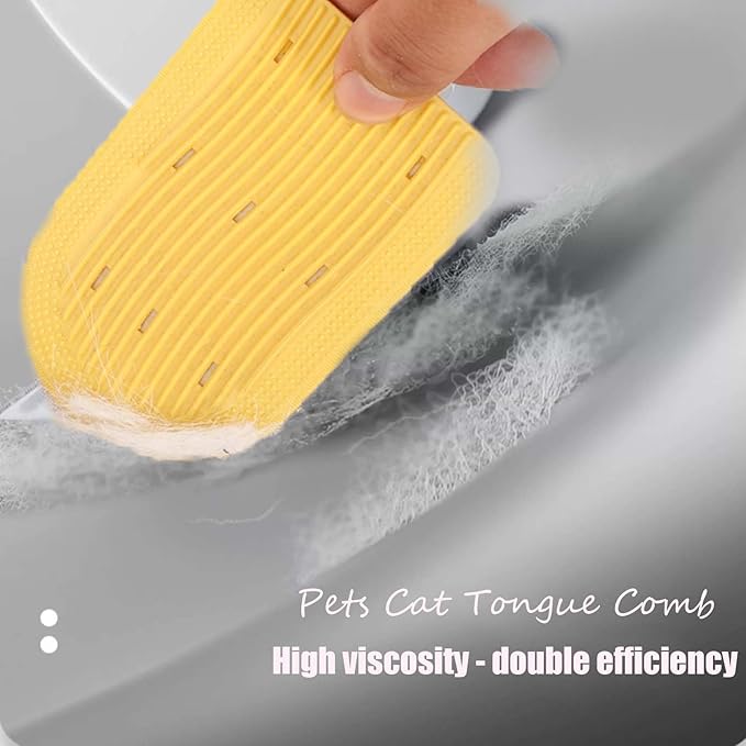 Cat Tongue Comb, Pets Cat Tongue Comb, Cat Tongue Brush, Pet Ice Cream Massage Comb, Simulated Cat Tongue Licking Hair Comb for Pet Grooming Shedding (Yellow)