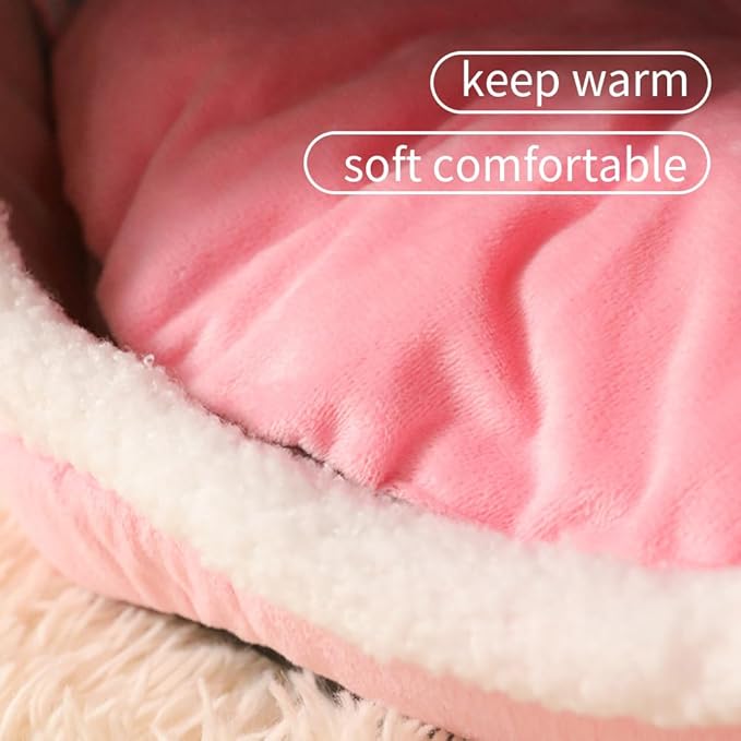 Cute Mushroom Cat House Cat Cave Bed for Indoor Warm Dog nest with Detachable Cushion for Puppy and Kitten