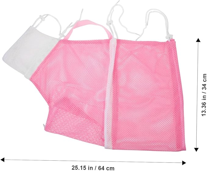Hemoton Multi-Function Pet Bathing Bag for Cats Mesh Cat Grooming Bag Pull Rope Buckle Easy Bathing Supplies