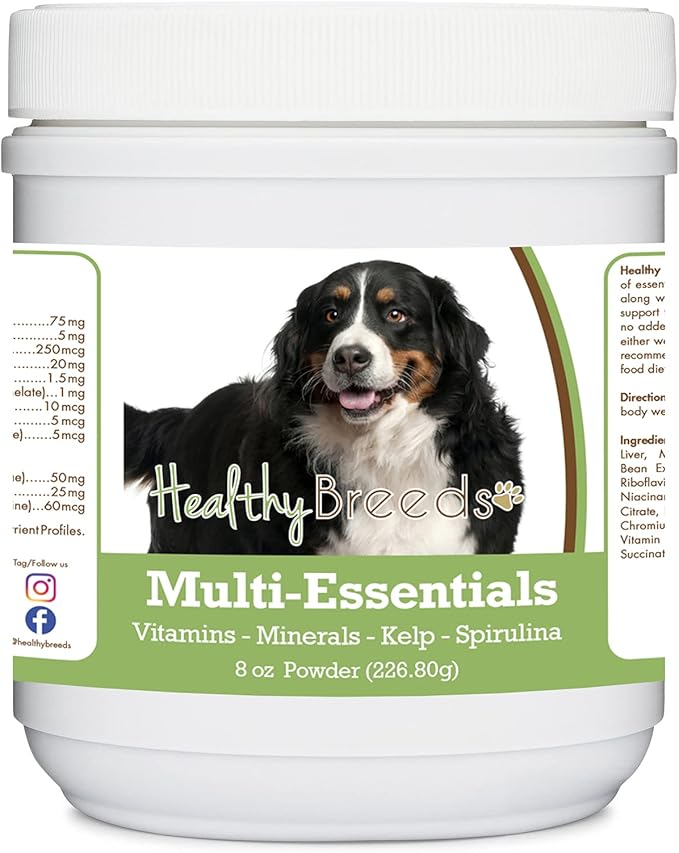 Healthy Breeds Bernese Mountain Dog Multi-Essentials Powder for Dogs - an Ideal Supplement of Vitamins, Minerals & Antioxidants for Your Dog - 8 oz