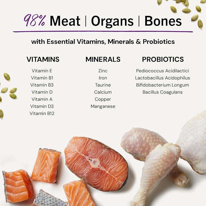 Stella & Chewy's Freeze-Dried Raw Cat Dinner Morsels - Premium Salmon & Chicken Recipe with 98% Wild-Caught & Cage-Free Protein - Natural Grain-Free Cat & Kitten Food - Made in USA - 18 oz