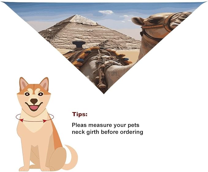 Dog Bandana Spring Pet Scarf Adjustable Triangle Pyramid Camel Printing Dog Bib Washable Polyester Puppy Bandana for Small Medium Large Dogs Cat Birthday Party Supplies