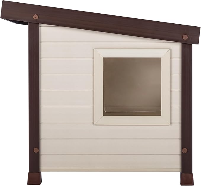 New Age Pet ECOFLEX Albany Outdoor Cat House, Weather‑Resistant, Dual Door Flaps, 21" W x 20" H