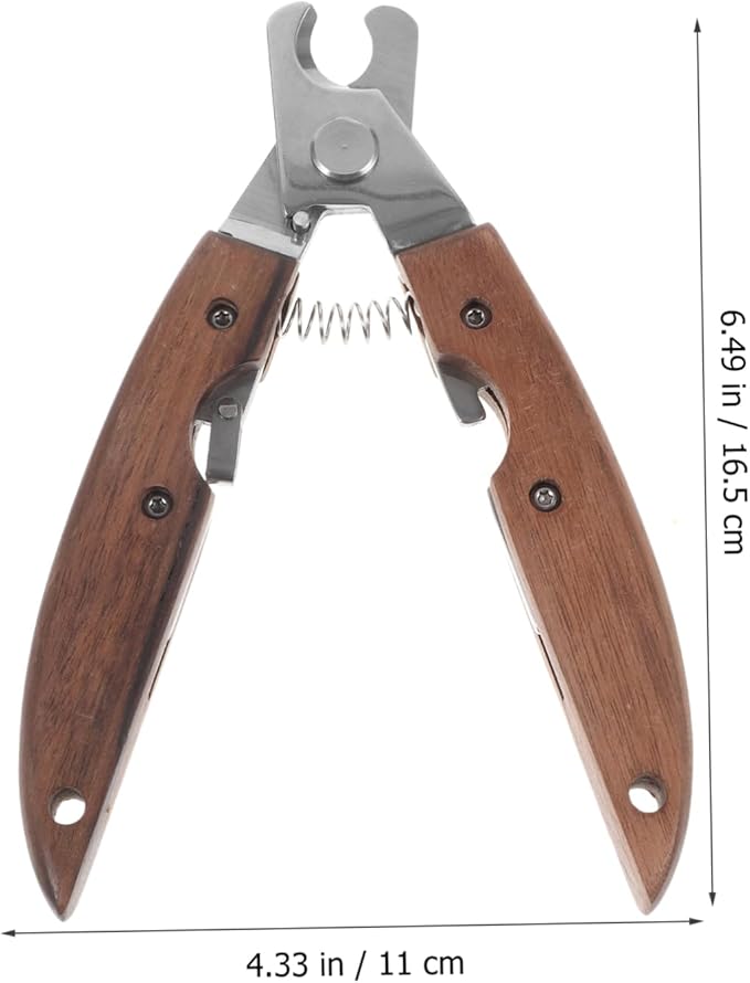 VICASKY Professional PET Nail Clipper Ergonomic Wooden Handle Stainless Steel Dog and Cat Nail Trimmer for Small Animals Safe and Convenient Grooming Tool