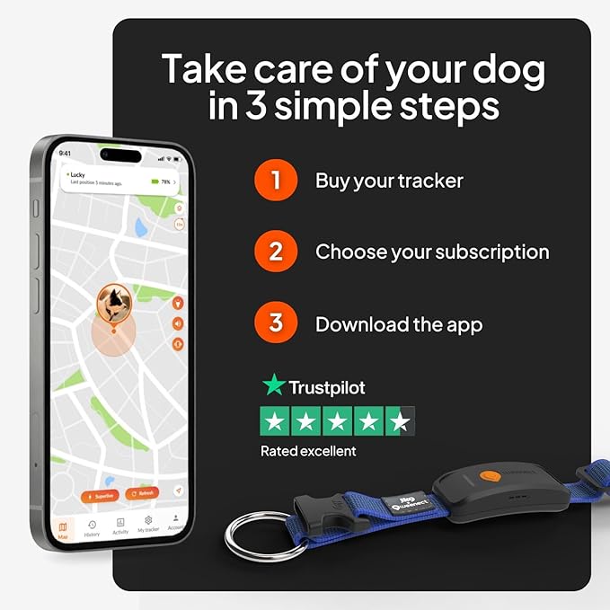 Weenect Dog XT - New GPS Collar for Dogs | XL Antenna | Waterproof | Ultra-Durable Integrated Julius-K9 Collar | Subscription Required