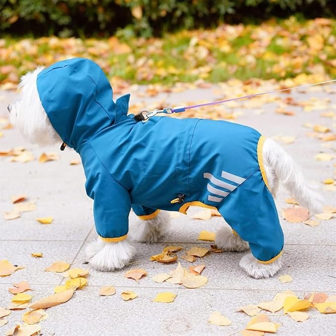 Windproof Dog Raincoats Pet Hood Raincoats Reflective Pet Jackets Dogs Supplies