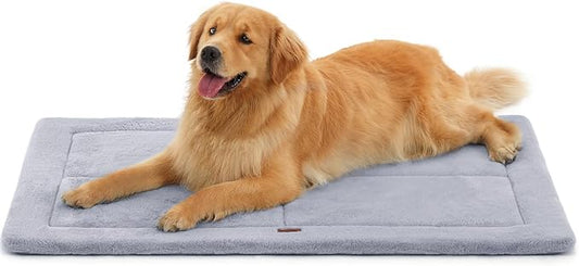 MADE 4 PETS Dog Crate Pad Bed for Large Dogs, Washable & Reversible, Anti-Slip Kennel Mat for Cozy Sleeping, Soft Fluffy Dog Bed for Indoor & Outdoor Use, 44"x32", Gray