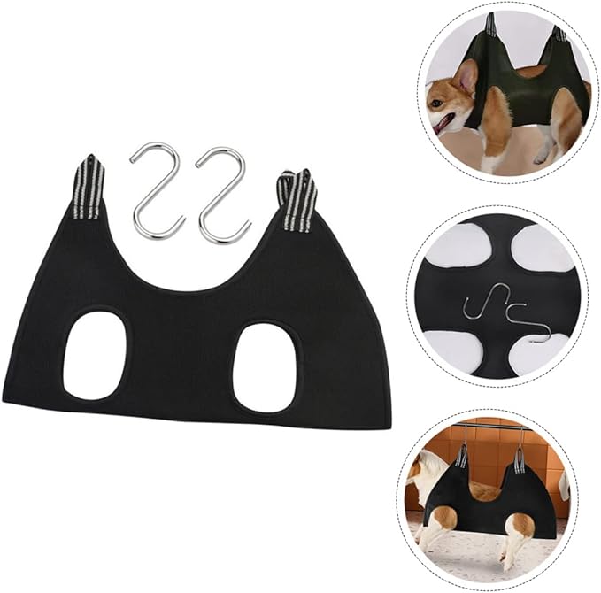 BESPORTBLE 1 Set Pet Nail Trimming Hammock for Dogs Cats Professional Grooming Harness Ergonomic Design Easy to Install Sturdy and Practical for Safe Nail Care Black