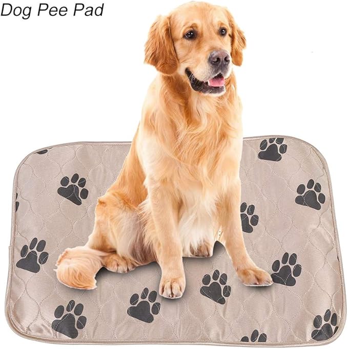Reusable Dog Pee Pad, Absorbent Pet Urine Mat for Dogs and Cats, 4 - Layer Machine Washable Mat with Barrier for Hard Floors, Print Design in (40 * 60cm)
