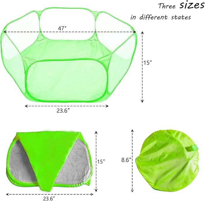 Small Animals Playpen, Portable Pop-up Open Interactive Pet Tent, Indoor Outdoor Fence for Rabbits, Guinea Pig, Hamster, Chinchillas, Kittens, Puppies