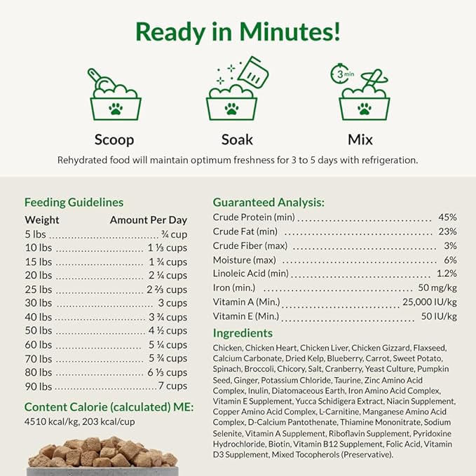 ULTIMATE PET NUTRITION Nutra Complete, 100% Freeze Dried Veterinarian Formulated Raw Dog Food with Antioxidants Prebiotics and Amino Acids, (3 Pound (Pack of 2), Chicken)
