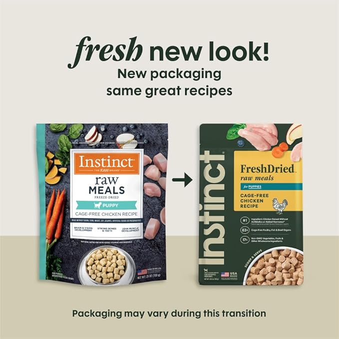 Instinct Puppy FreshDried Bites, Natural Freeze-Dried Dog Food, Grain Free - Cage-Free Chicken, 25 oz. Bag