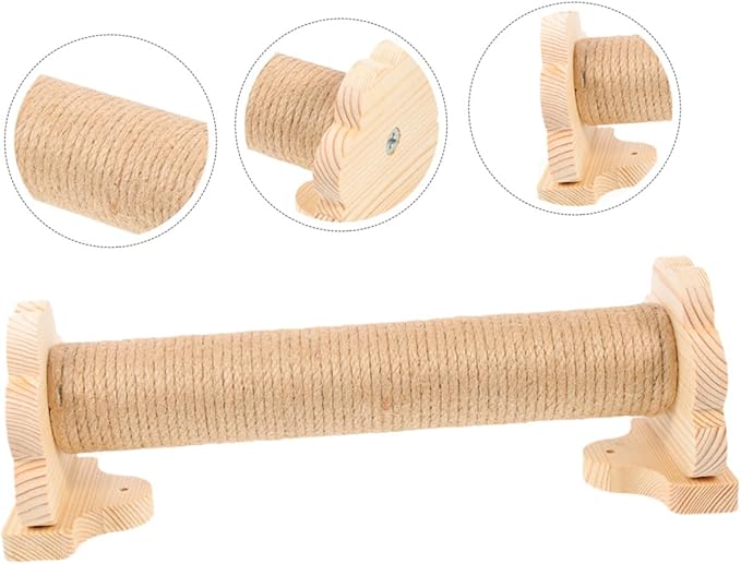 Toyvian Cat Scratching Post and Reusable Wear-Resistant Sisal Pole with Solid Wood Core 40cm for Cat Cage Accessory Indoor Kitten Self-Grooming Furniture