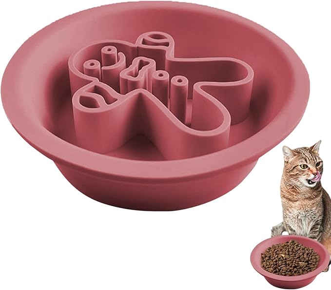 Dog Feeder, Cat Bowl With Slow Feeder - Cute Christmas Theme Dog Silicone Slow Feeder Bowl,Pet Feeding Supplies, Dog Dishes
