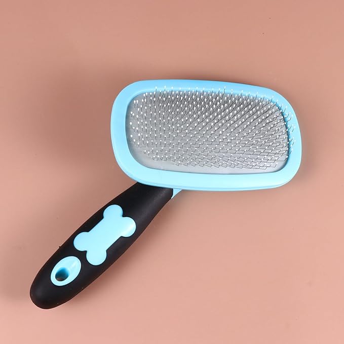 Luxshiny Rotatable Pet Grooming Comb Large Blue with Dot for Dogs Cats Ergonomic Hair Removal and Massage Tool Tangle Detangler Shedding Comb for Comfortable Grooming