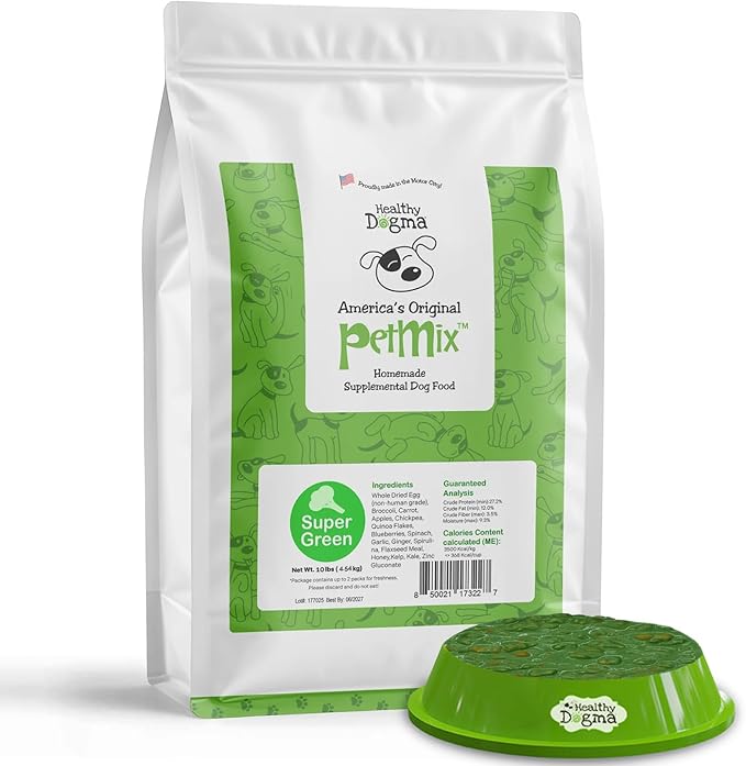 Healthy Dogma - PetMix Dehydrated Dog Food, Clean Ingredient Food - No Preservatives, Homemade Dog Food (Super Green, 10 lbs)