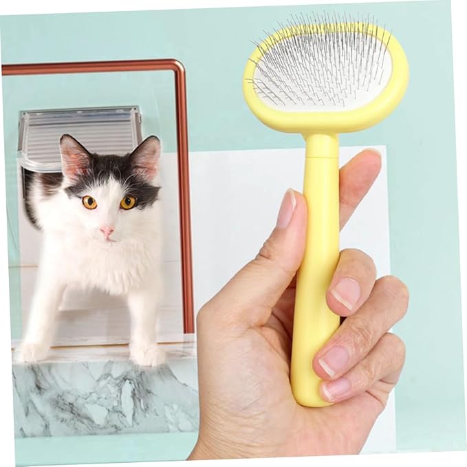 Toyvian Plastic Cat and Dog Grooming Comb Long Handled Loose Hair Remover for Matted Pet Supplies for Daily Grooming and Bathing Cat Comb Massage Effect