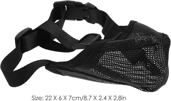 VOSAREA Professional Dog Muzzle Breathable Mesh Soft Mouth Cover Anti-Biting No Barking Muzzle for Large Dogs Black S Size Comfortable Pet Supply Training Grooming
