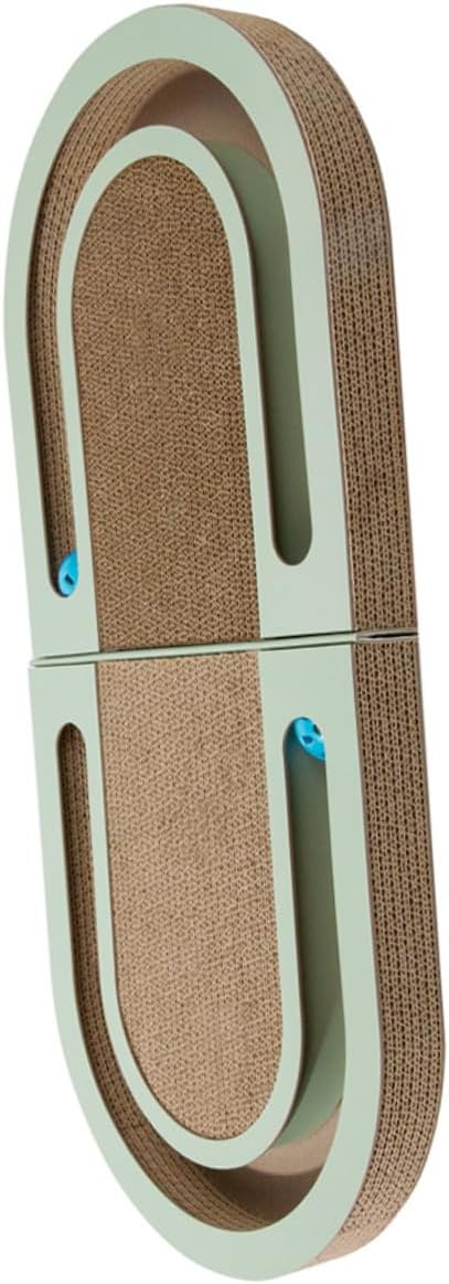 Indoor Cat Scratcher Board with Ball, Foldable Corrugated Cardboard Kitten Scratching Post for Household Cats and Kittens