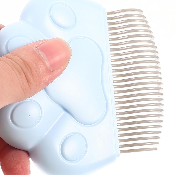 SUPVOX 2Pcs Cat Grooming Combs Indoor Hair Tool for Pets Stainless Steel Abs Material Comfortable Cat Paw Massage Brush for De-shedding and Hair Removal Suitable for Daily Use and Bath