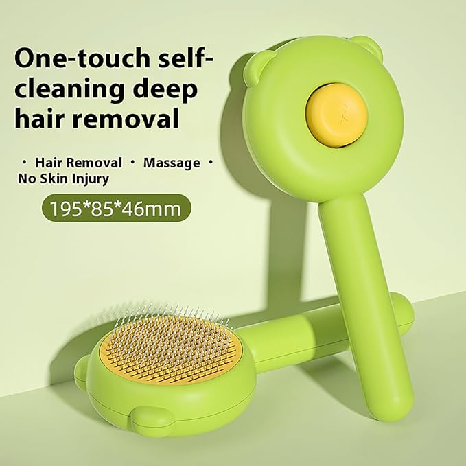 Cat Brush for Shedding and Grooming – Self Cleaning Cat Hair Brush for Short & Long Haired Cats, One-Click Removal Deshedding Tool(2PCS)