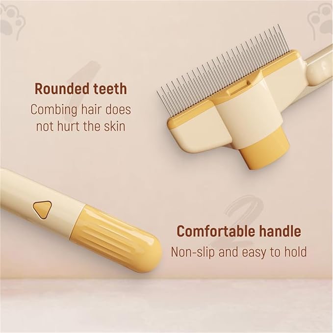 Zen Brush for Cats, Zenbrush Cat Comb, Cat Flea Comb, Upgrade Dog and Hair Removal with Release Button(Green+Green)