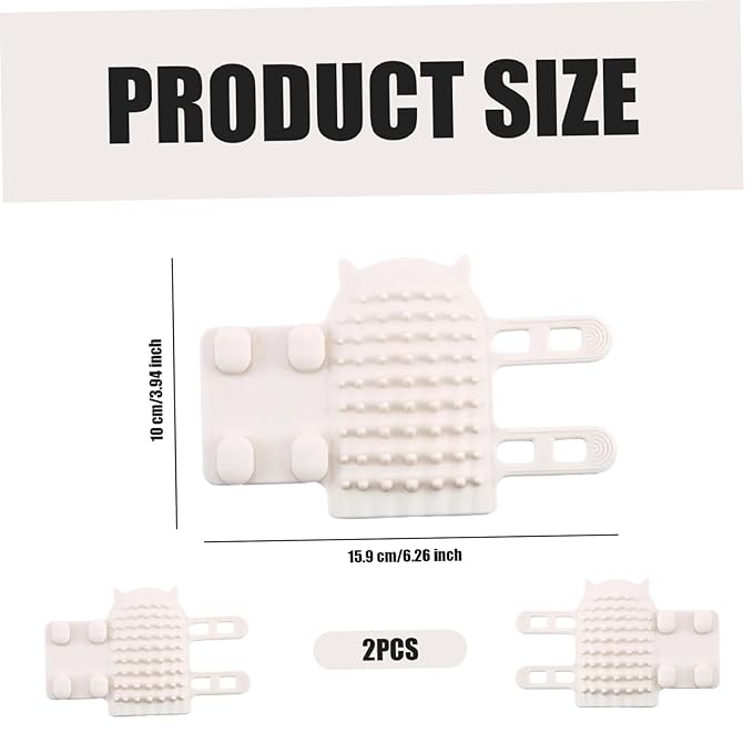 Cat Corner Brush,2Pcs Soft Silicone Self-Grooming Cat Corner Brush - Elastic Straps, Shedding & Tickling Tool for Cats & Dogs