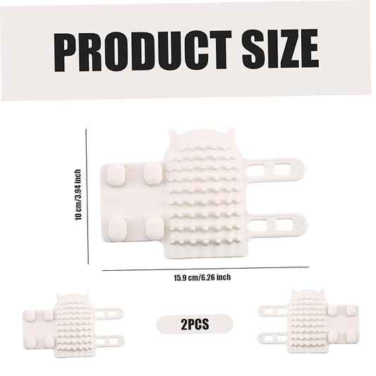Cat Corner Brush,2Pcs Soft Silicone Self-Grooming Cat Corner Brush - Elastic Straps, Shedding & Tickling Tool for Cats & Dogs