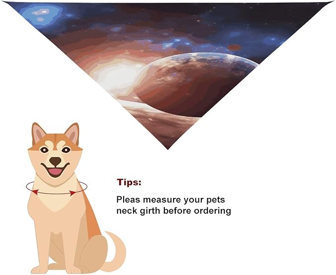 Dog Bandana Spring Pet Scarf Adjustable Triangle Planets in Space Background Printing Dog Bib Washable Polyester Puppy Bandana for Small Medium Large Dogs Cat Birthday Party Supplies