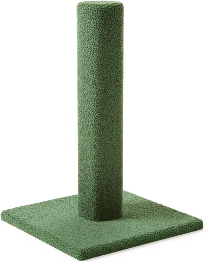 CozyCatFurniture 20, 25 & 30 inches Tall Carpeted Wooden Cat Scratching Posts, Green Color, Made in USA (30")