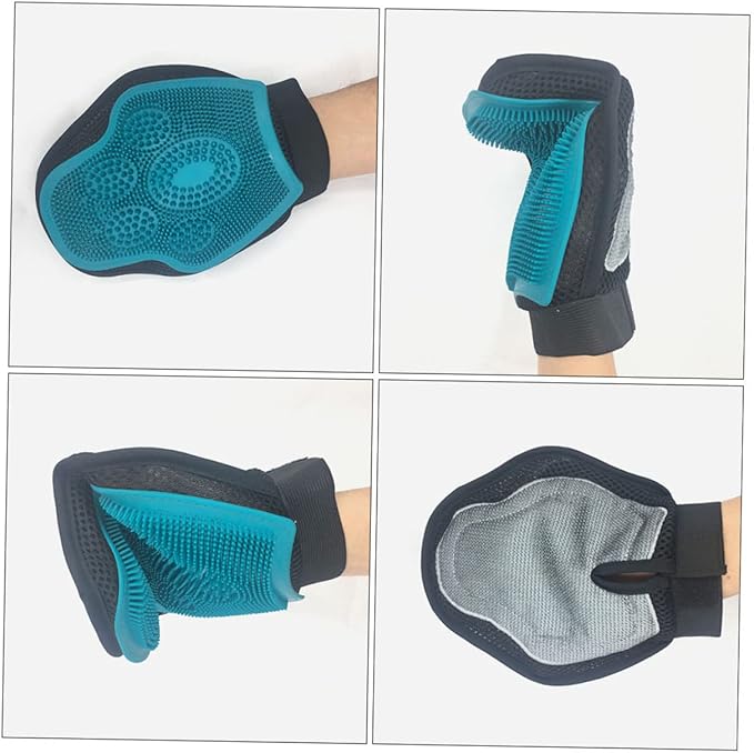 Pet Grooming Glove Brush for Cats and Dogs Dual Sided Massage Glove Comfortable and Easy to Wear for Bathing and Grooming for All Breeds