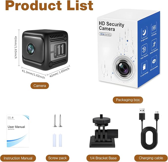 2K Indoor Security Camera, Window Home Camera, Reptile Aquarium Pet Monitor, Wireless Battery Powered, Night Vision, Motion Detection, 2.4G WiFi 6, App Control, for Home, Pet, Black