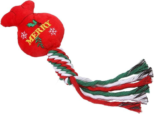 Dog Rope Toy Christmas Dog Toy Lightweight Pet Supplies for Aggressive ers Dog Toy for Playing Training Xmas Gifts, Bag